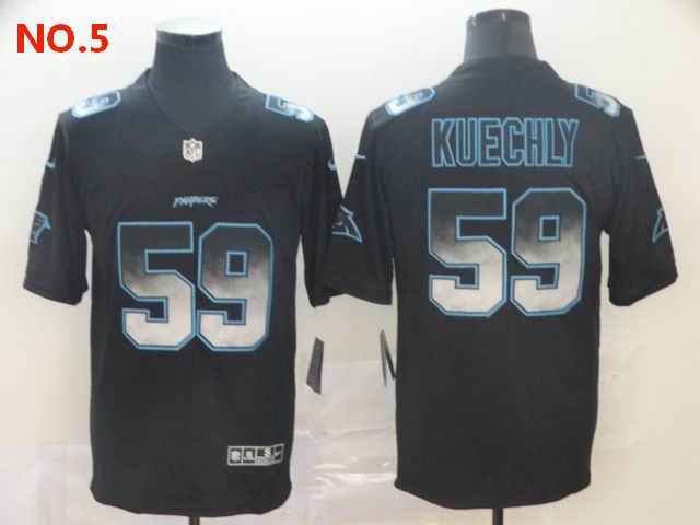 Men's Carolina Panthers #59 Luke Kuechly Jersey NO.5;